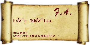 Für Adélia névjegykártya